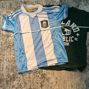 Fruit of the Loom Blue and White Kids Soccer Jersey